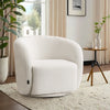 Modern White Julep Tub Armchair Swivel Single Sofa Accent Boucle Cuddle Chairs