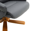 PU Leather Swivel Recliner Armchair with Footstool and Adjustable Backrest Grey