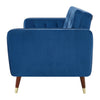 3 Seater Sofa Bed Blue Velvet Button Back - Victoria