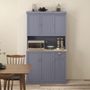 Grey Kitchen Storage Cabinet w Drawer Shelves Cupboards Pantry Unit Freestanding