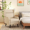 High Back Armchair Traditional Wingback Chair Single Sofa Accent Chair Beige