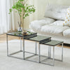 Nest Of 3 Nested Nesting Tables Side End Coffee Table Wooden for Living Room