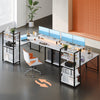 Flamaker L Shaped Desk with LED Lights & Power Outlets 140cm Reversible Desk