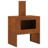 Fire Pit with Chimney 60x40x96 cm Weathering Steel