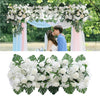 100cm Long Artificial White Peony Flower Row Runner Wedding Arch Top Backdrop