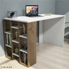 Modern Computer Desk Study Table With Bookshelves Finished in Walnut
