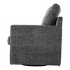 Swivel Accent Chair Grey Chenille Armchair Soft Barrel Club Chair Bedroom Lounge