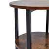 Rustic Small Bedside Table 3 Tier Round Side End Table Nightstand Storage Shelf