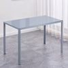 Grey Marble Tempered Glass Dining Table & 4x Grey Faux Leather Dining Chairs Set