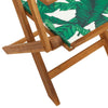 Folding Garden Chairs 8 pcs Green Fabric and Solid Wood T8D2
