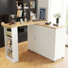 Kitchen Island Bar Table Storage Cabinet Reversible Mobile Serving Cart White