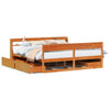 Bed Frame without Mattress Wax Brown Super King Solid Wood Pine