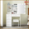 Dressing Table Mirror with LED Lights Stool Makeup Vanity Set Desk & 6 Drawers