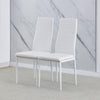 Modern Set of 4 Faux Leather Dining Chair Padded Seat Kitchen Dinning Room White
