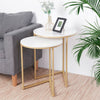 Nest of End Tables Sintered Stone Stacking Round Coffee Side Tables Marble Look