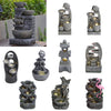 Solar Power Water Fountain Garden Water Feature with LED Light Indoor Outdoor