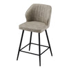 2 Pcs PU Bar Stools Kitchen Chair Seat Height 66cm Brown Beige grey