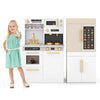 Kids Kitchen Playset Play Kitchen Refrigerator w/ Talking Wall Chart