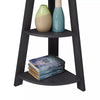 Corner Computer Desk With Shelves Black Home Office Ladder Bookcase Workstation