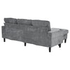 3 Seater Sofa with Footstool, L shape Corner Sofa Upholstered Sofa Couch, Grey