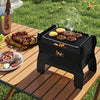 Outdoor Small Countertop Charcoal Wood Burning Grill-Black