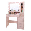 2 in1 Dressing Table with LED Lights Mirror 5 Drawers Socket Vanity Make up Desk
