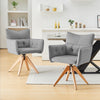 1PC 360° Rotatable Velvet Fabric Dining Chair Swivel Wooden Legs Kitchen Chair
