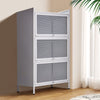 Metal Storage Cabinet Bookcase Book Shelf 3-Door File Cabinet Organizer Cupboard