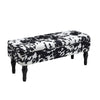 Modern Storage Bench Ottoman Cow Print Fabric Padded Long Stool Dining Bench
