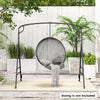Outdoor Metal Hanging Swing Frame Garden A-Shaped Porch Swing Stand w/Side Bars
