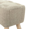 Linen Upholstered Chair Stool Shoes Changing Seat Footstool Footrest with Pocket