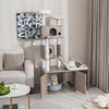 2-in-1 Modern Tall Cat Tower Hidden Litter Box Enclosure Furniture w/Sisal Posts
