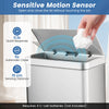 Motion Sensor Garbage Can with 2 Removable Waste Bins-Silver