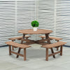 8 Seater Wooden Round Picnic Table and Bench Set Garden Furniture Set Outdoor