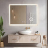 60x80cm Dimmable LED Illuminated Bathroom Wall Mirror with Magnifying/Demister