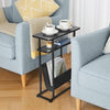 Small Side Table for Small Spaces Slim End Table with Magazine Holder Narrow End