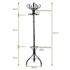 Standing Coat Rack 360°Rotating Top Tier Multifunction Coat Hanger w/12 Hooks