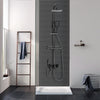 Bathroom Top Matte Shower W/Shower Head 8" Square Mixer Tap Hand Set Spray Black