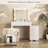 Modern Dressing Table Large Vanity Set with LED Mirror Cabinet Stool Drawers UK