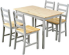 Dining Table Chairs Set 4 Seater Grey Contemporary Kitchen Dining Room