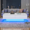 Coffee Table with LED RGB Lights High Gloss Coffee Storage Table for Living Room