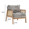 Mid-century Modern Armchair Wooden Frame Vintage Rattan Woven Arm Lounge Chair