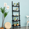 5 Tier Wooden Wall Rack Leaning Ladder Shelf Unit Bookcase Display MDF Storage