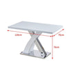 High Gloss Table Elegant Smooth Dining Room Furniture Rectangular Table 120cm
