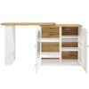KITCHEN ISLAND EXTENDABLE BAR TABLE WITH STORAGE CABINET CUPBOARD BISTRO TABLE