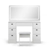 White Dressing Table LED Mirror 7 Drawers Stool Vanity Makeup Desk Set Bedroom