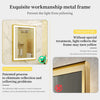 Oversize Anti-Fog LED Bathroom Mirror with Illuminated Lights Elegant Gold Edge