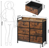Vintage Chest of Drawers 6 Storage Drawers Bedroom Furniture Bedside Table
