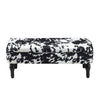 Modern Storage Bench Ottoman Cow Print Fabric Padded Long Stool Dining Bench
