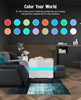 LED Bedside Table RGB High Gloss Nightstand 2 Drawers Side Table Storage Cabinet